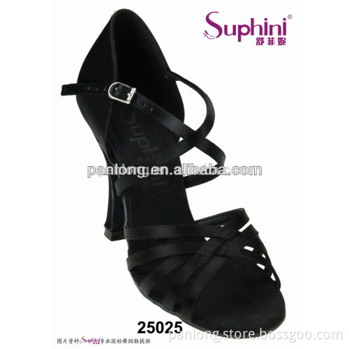 Black Artistic Countered Back Latin Dance Shoe